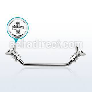 subscw2 barbell superficial industrial acero quirurgico 45 grados tornillo estrella 14g rosca distribuidor mayorista