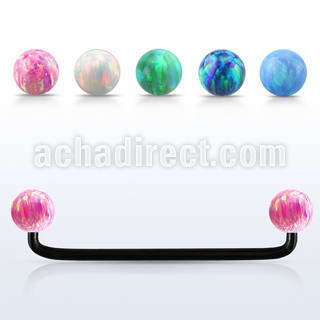 subto5 barbell superficial industrial acero 316l anodizado negro 90 grados bolas opalo 5mm venta