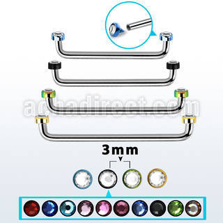 suditjf3 barbell superficial industrial acero quirurgico rosca interna 90 grados acero quirurgico pvd 3mm cristal biselado distribuidor