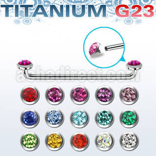 sudtaf5c internal steel surface barbell w 2 multi crystals tops