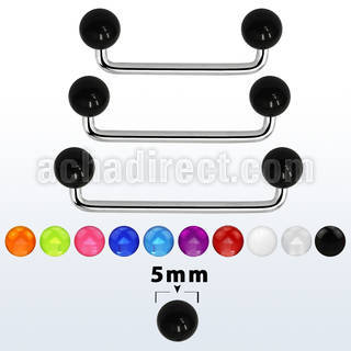 sudvb5 barbell superficial industrial acero quirurgico 90 grados bolas acrilico uv 5mm mayorista