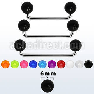 sudvb6 barbell superficial industrial acero quirurgico 90 grados bolas acrilico uv 6mm distribuidor