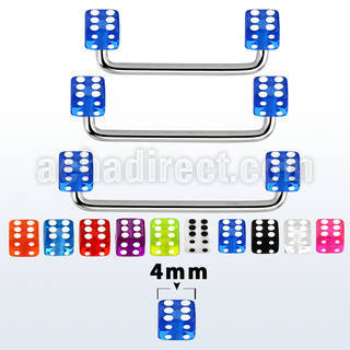 sudvd4 barbell superficial industrial acero quirurgico 90 grados dados acrilico uv 4mm distribuidor mayorista