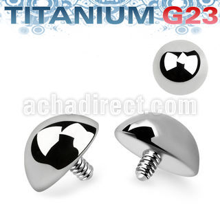 tahb5 5mm titanium g23 half ball shaped dermal anchor top part
