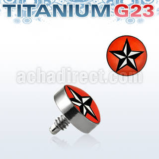 talg15 4mm titanium g23 dermal top w white and black star logo