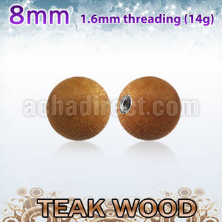 teball8 bola madera teca 8mm rosca acero quirurgico venta