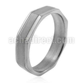 tir16 anillo titanio g23 8 lados facetados banda mate ranuras distribuidor
