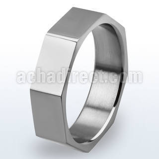 tir17 titanium g23 small ring with 8 faceted sides