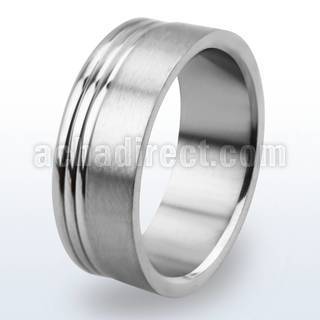 tir4 anillo titanio g23 mate 3 lineas talladas brillo espejo lado al por mayor