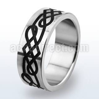 tir7 anillo titanio g23 brillo espejo grabado negro venta