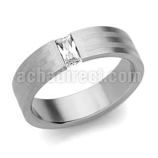 tirc4 anillo titanio g23 lineas talladas zirconia cuadrada clara mayorista