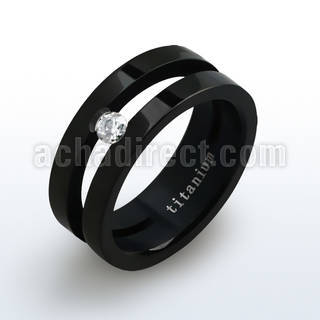 tirc7 anillo titanio anodizado negro zirconia al por mayor