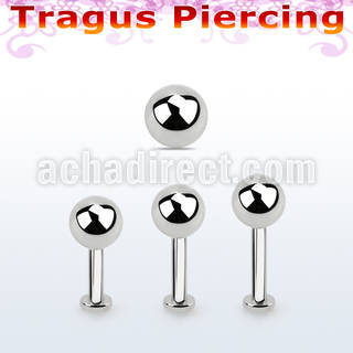 tlbb5s 316l steel tragus labret 16g w a 5mm ball 