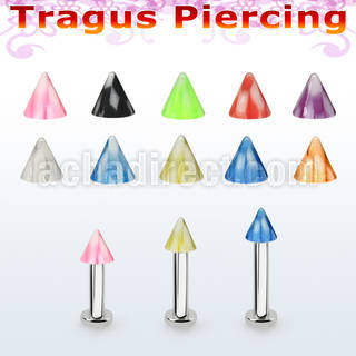 tlbckcn3 labret tragus acero 316l base redonda 2 5mm tragus piercing bola cuadros uv 3mm mayorista