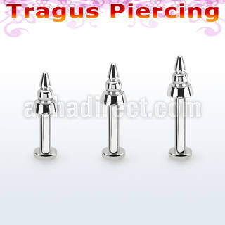 tlbcn4a labret tragus acero 316l base redonda 2 5mm tragus piercing cono 4mm perforado mayorista