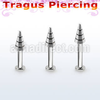 tlbcn4b labret tragus acero 316l base redonda 2 5mm tragus piercing cono 4mm perforado venta