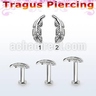 tlbfe labret tragus acero 316l base redonda 2 5mm tragus piercing pluma venta