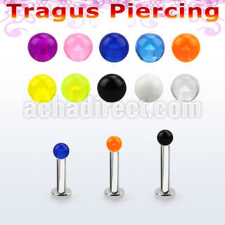tlbvb25 labret tragus acero 316l base redonda 2 5mm tragus piercing bolas acrilicas uv 2 5mm mayorista