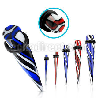 tpva acrylic uv taper in colored swirl with double o rings