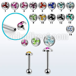 trgfrd piercing barbell tragus acero quirurgico multi cristal ferido triple estrella bola 3mm piercing tragus triple distribuidor