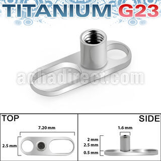 tsa3 titanium long circular holed base for dermal piercing