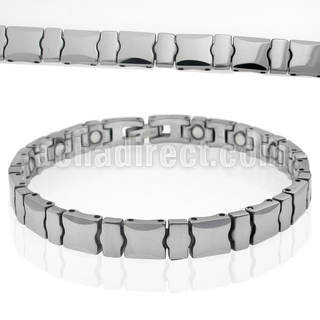 ub140 brazalet tungsteno brillo espejo uniones biseladas alternantes distribuidor