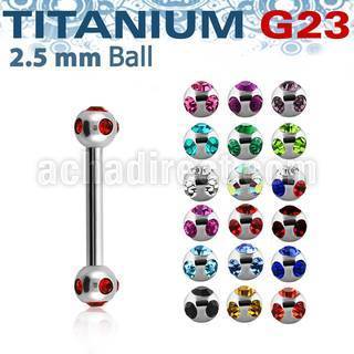 ubbemj25 barbell ceja titanio g23 bolas multi joya 2 5mm distribuidor