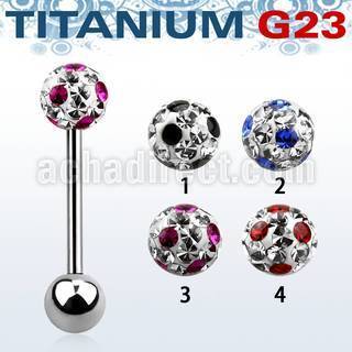 ubbfr6a titanium g23 barbell w 6mm dotted ferido ball