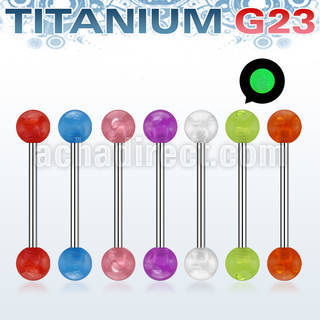 ubbgl barbell lengua titanio g23 bolas brillan oscuridad 6mm 16mm mayorista