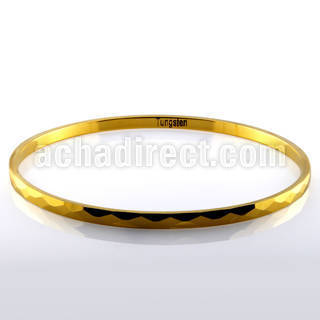 ubg2 gold plated diamond cut faceted tungsten bangle