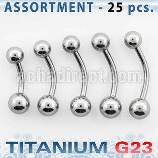 ublk195 surtido piercings 25 piercings ombligo titanio g23 bolas 5 6mm mayorista