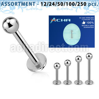 ublk470 sterilized titanium g23 labret with 3mm ball