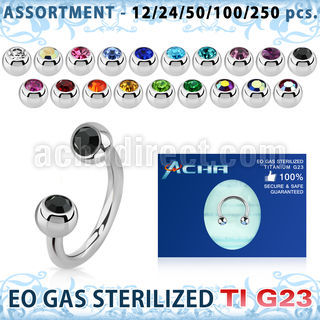 ublk487 eo gas sterilized piercing: titanium g23 circular barbell 3mm