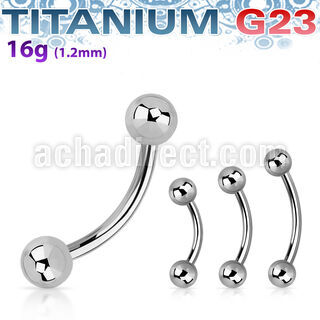 ubneb titanium g23 eyebrow banana with two 3mm balls