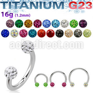 ucbfr3 titanium g23 circular barbell 3mm multi crystal balls