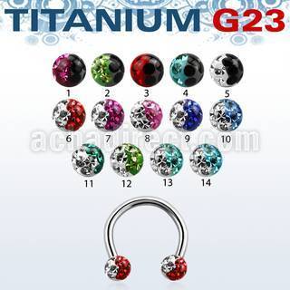 ucbfr3e barbell circular titanio g23 ceja labio bolas multi cristal 3mm colores venta