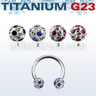 ucbfr5a barbell circular titanio g23 bolas multi cristal 5mm puntos mayorista