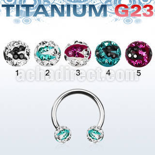 ucbfr5c barbell circular titanio g23 bolas multi cristal ferido 5mm rayas cebra mayorista