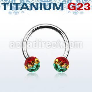 ucbfr5r barbell circular titanio g23 bolas multi cristal 5mm rayas color rasta distribuidor