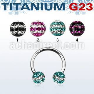 ucbfr6d barbell circular titanio g23 bolas multi cristal 6mm triple linea al por mayor