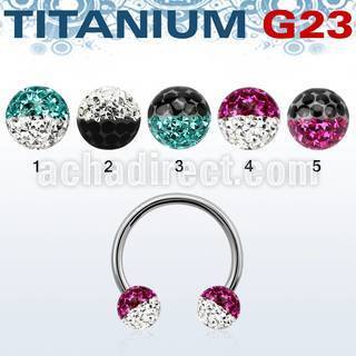 ucbfr6e titanium g23 circular barbell with 6mm 2 color balls