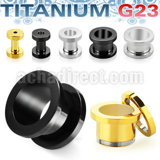 ufpg mirror polished titanium g23 screw fit flesh tunnel