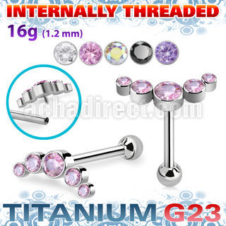 uhein8 titanium g23 internally threaded barbell 5 cz
