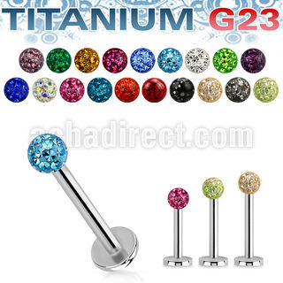 ulbfr3 titanium g23 labret 3mm multi crystal ball
