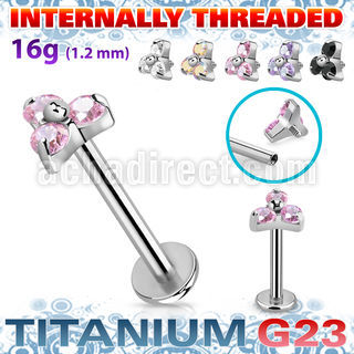ulbin13 titanium g23 internally threaded labret 3 cz