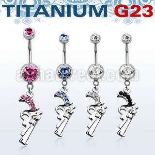 umcd358 titanium g23 banana w bezel jewel crystal pistol