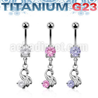 umcdz375 titanium g23 belly banana w 5 8mm bezel jewel swan