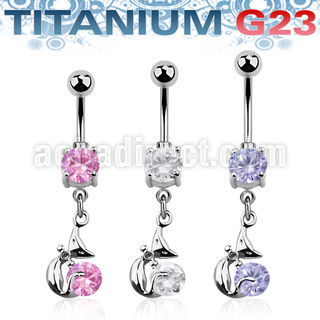 umcdz378 titanium g23 banana w 5 8mm bezel jewel lady cat