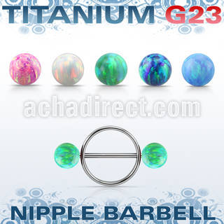 uonpe6 pezonera pezon redonda acero quirurgico barbell titanio g23 bolas opalo sinteticas 6mm distribuidor mayorista