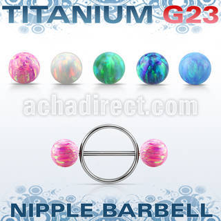 uonpe8 pezonera pezon redonda acero quirurgico barbell titanio g23 bolas opalo sinteticas 8mm distribuidor